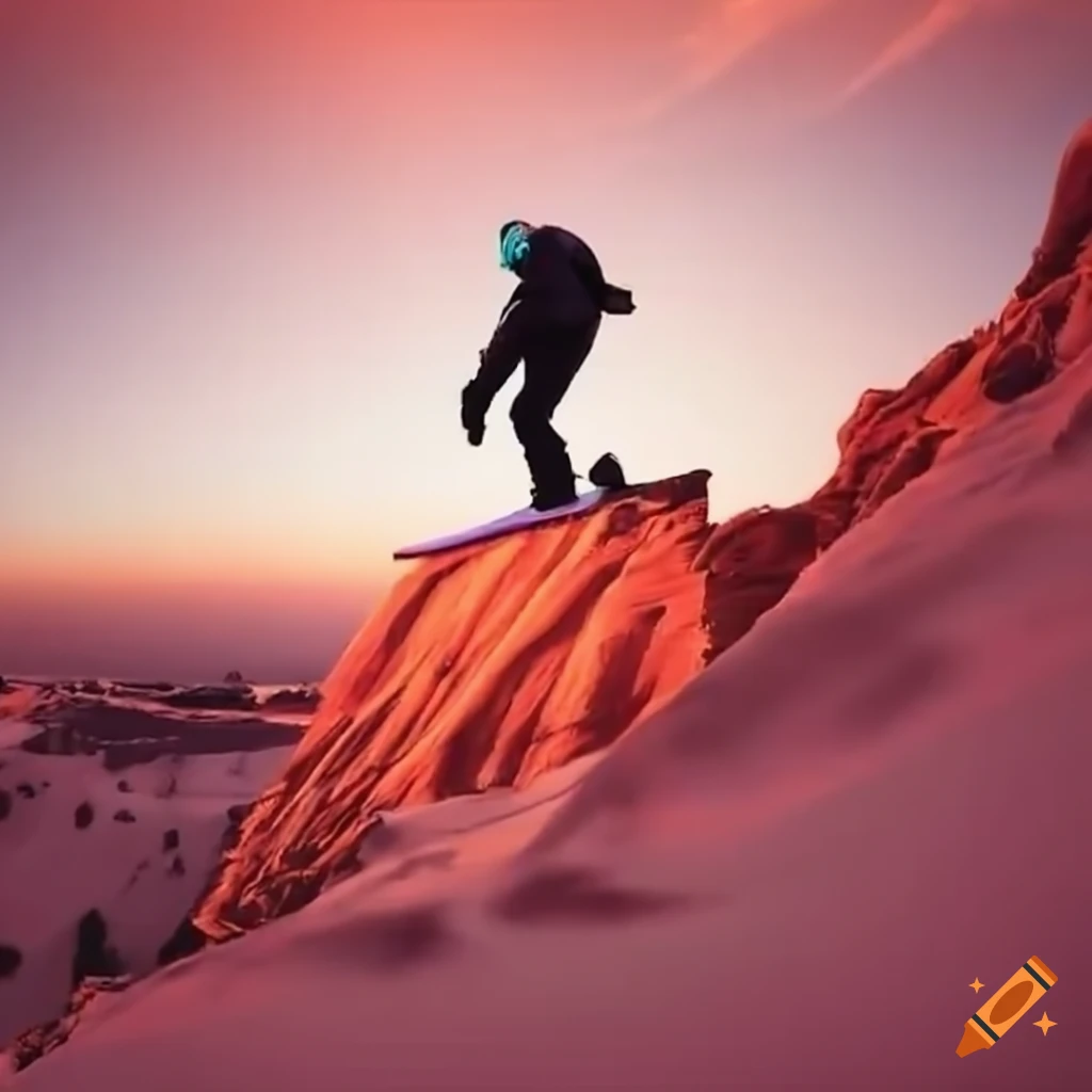 snowboarder doing flips over red cliffs