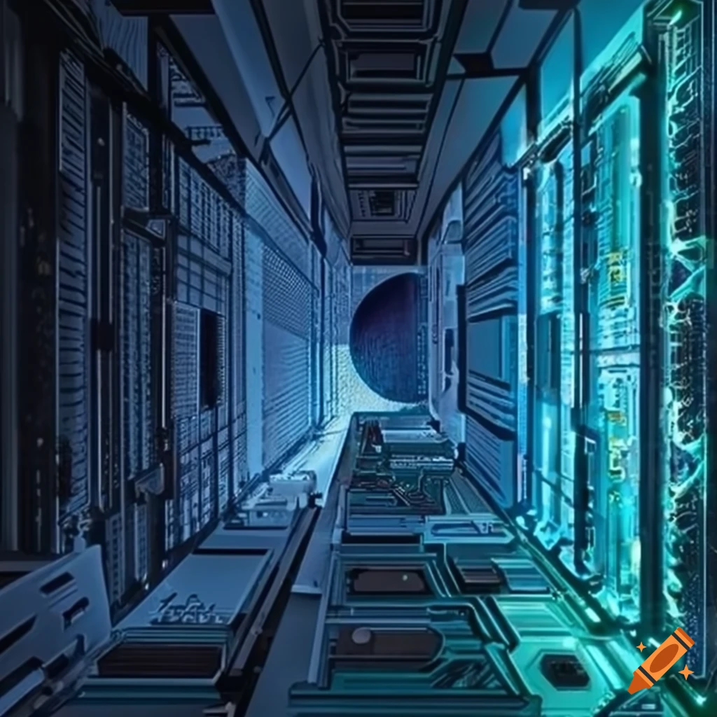 High-tech wallpaper with sensors and electronics