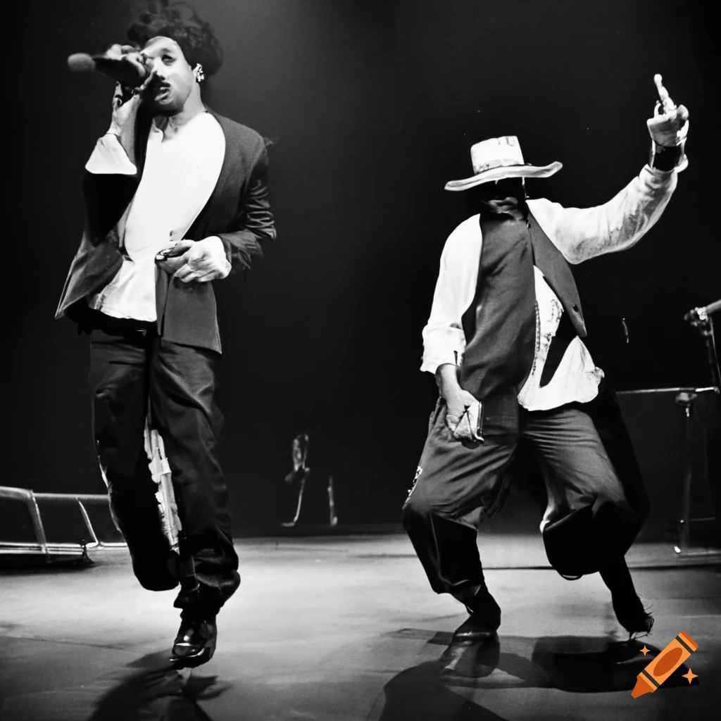 Rachid Taha and MC Hammer performing on stage