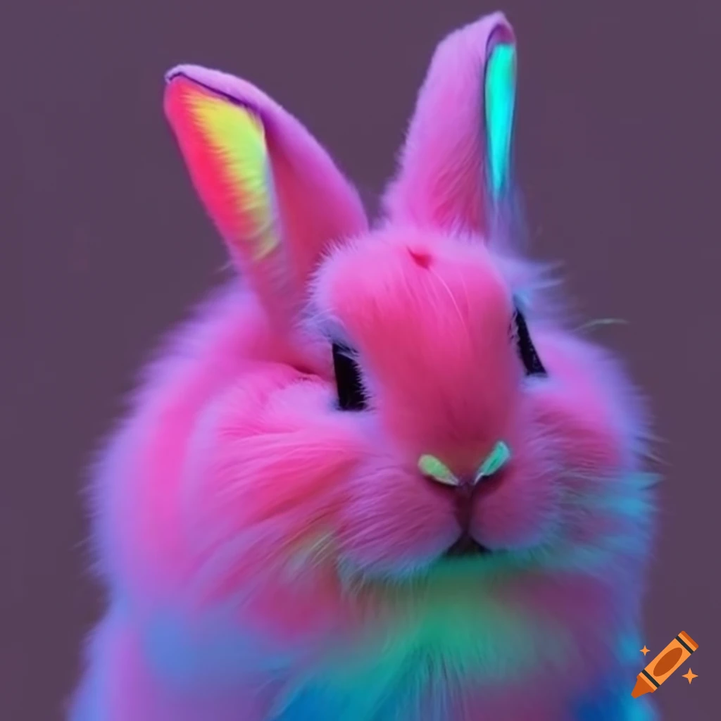 Fluffy neon bunny
