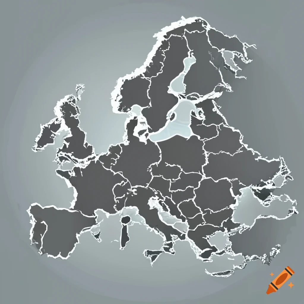 Modern Grey Europe Map Vector