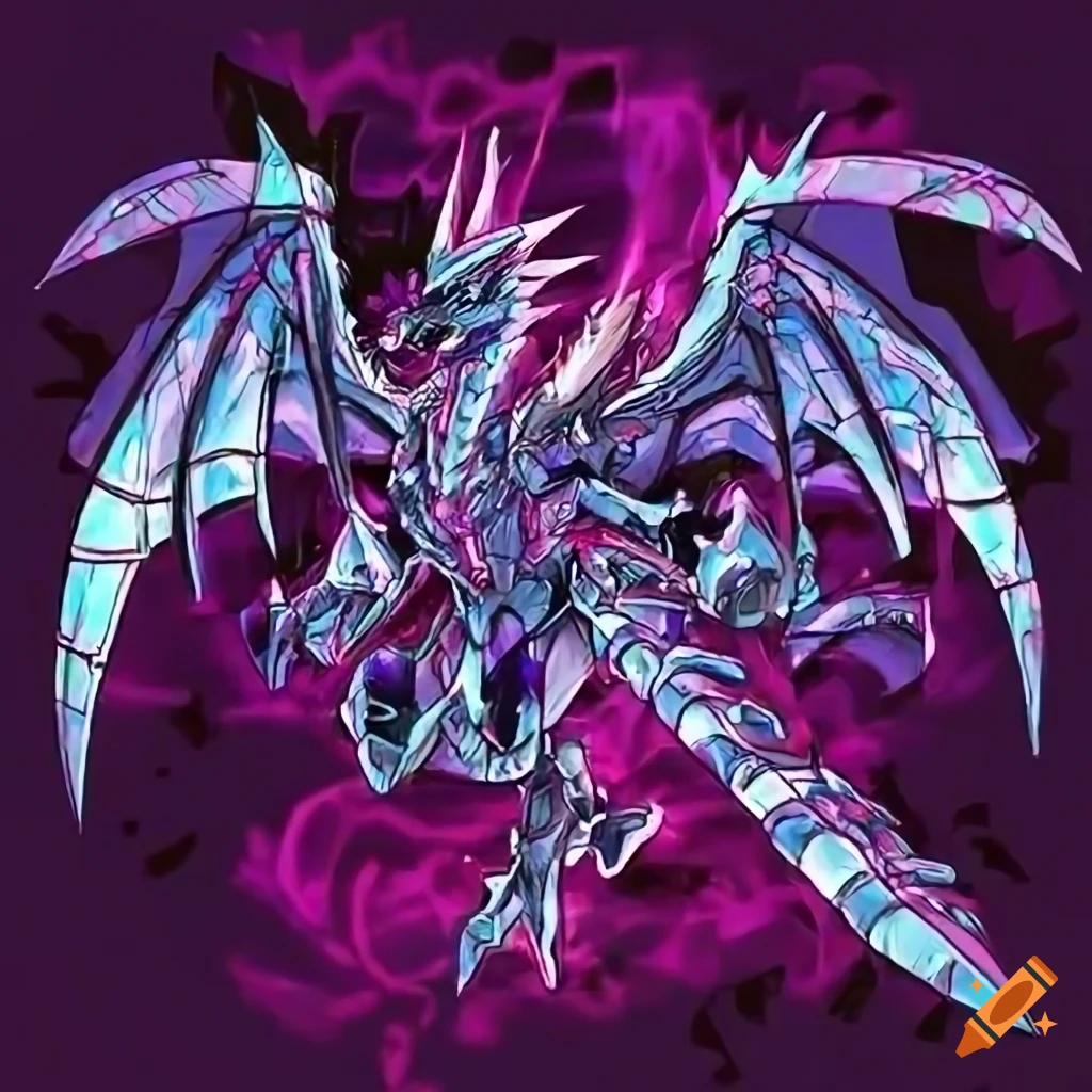 cybernetic dragon artwork in Yugioh art style