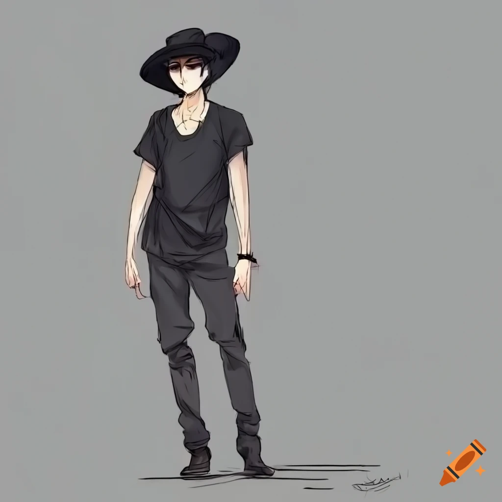 Anime Character With Short Hair And Wide Brim Hat On Craiyon