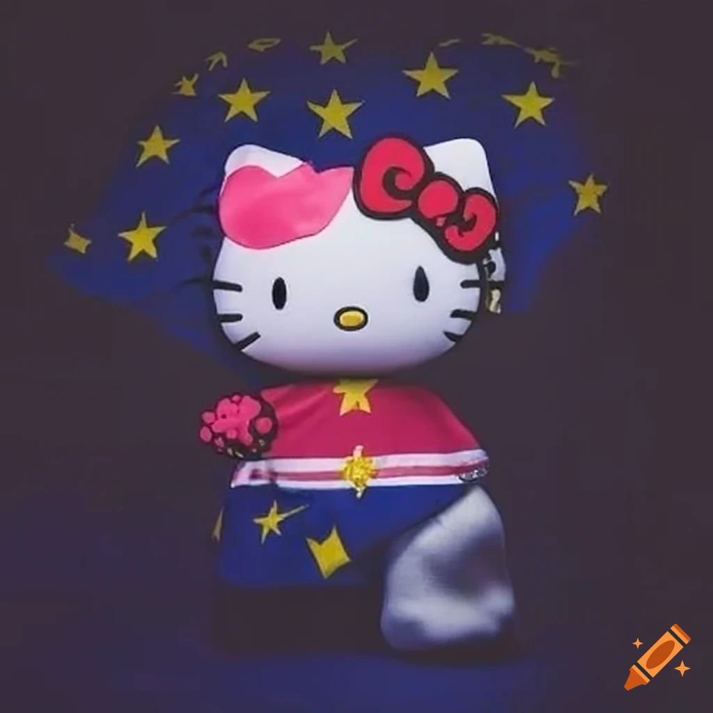 Hello kitty holding cape verdean flag on Craiyon