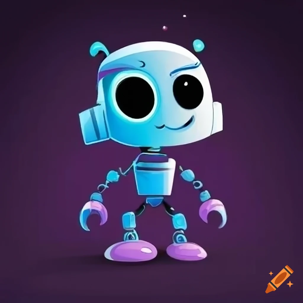friendly child robot cartoon character