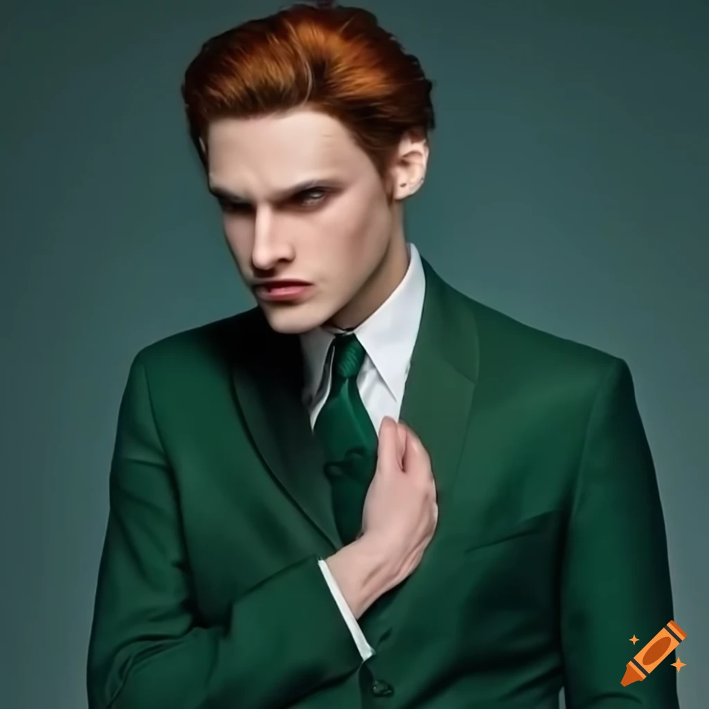 handsome-man-in-a-dark-green-dior-suit-on-craiyon