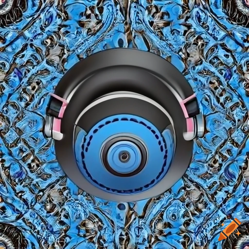 Black and blue headphones pattern background