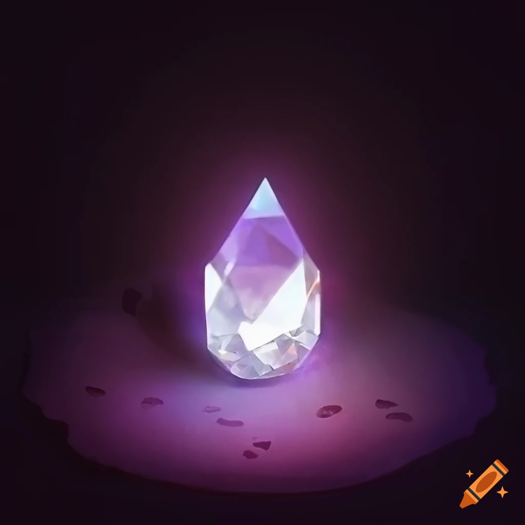 Glowing crystal gem in moonlight prism on Craiyon