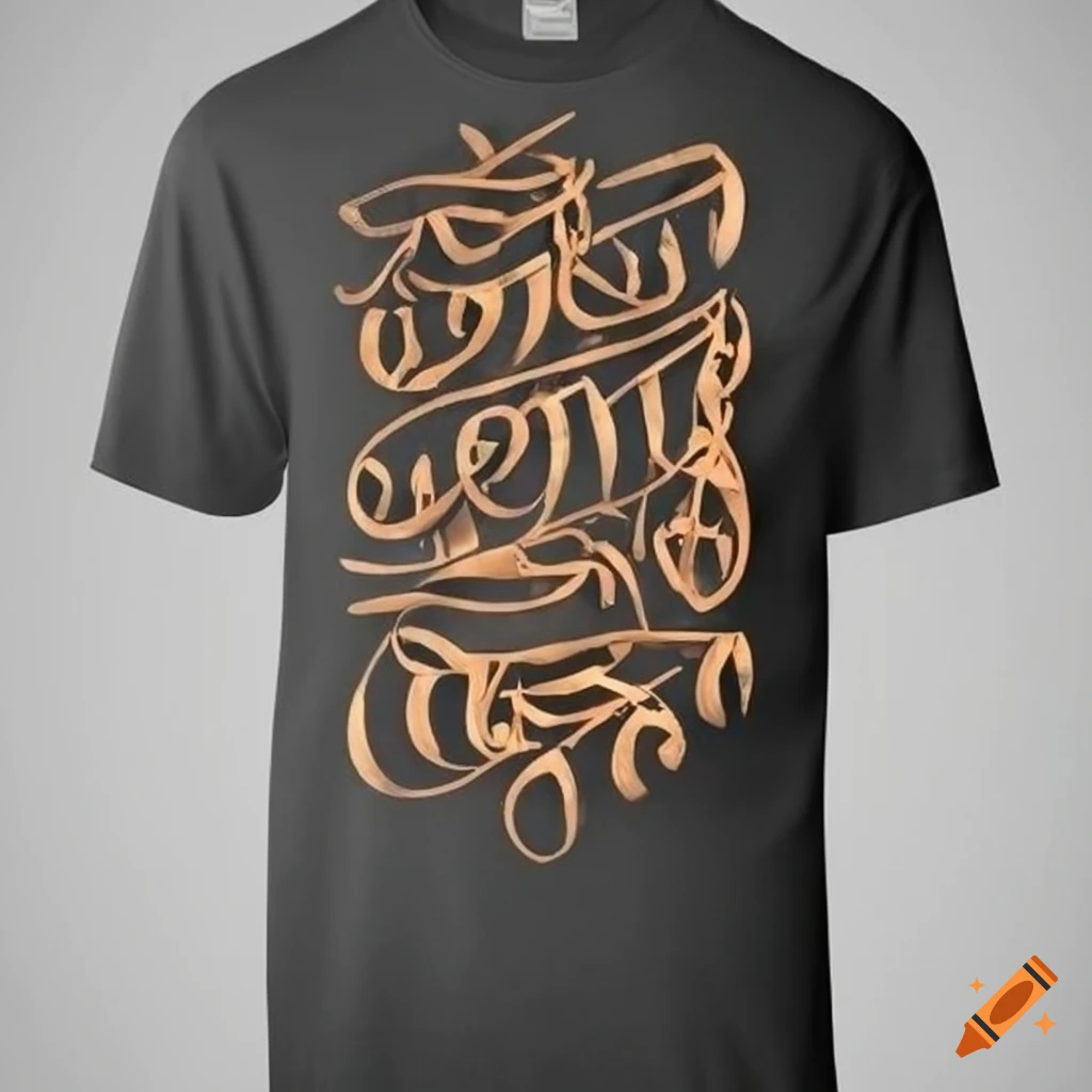 Sarcasm calligraphy on a t-shirt on Craiyon
