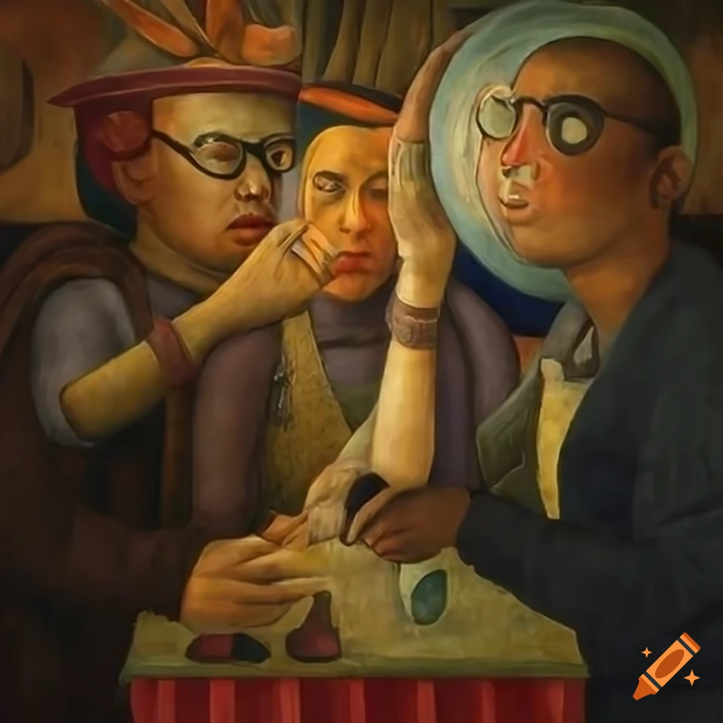 Diego rivera's futuristic painting of "the time machine" on Craiyon