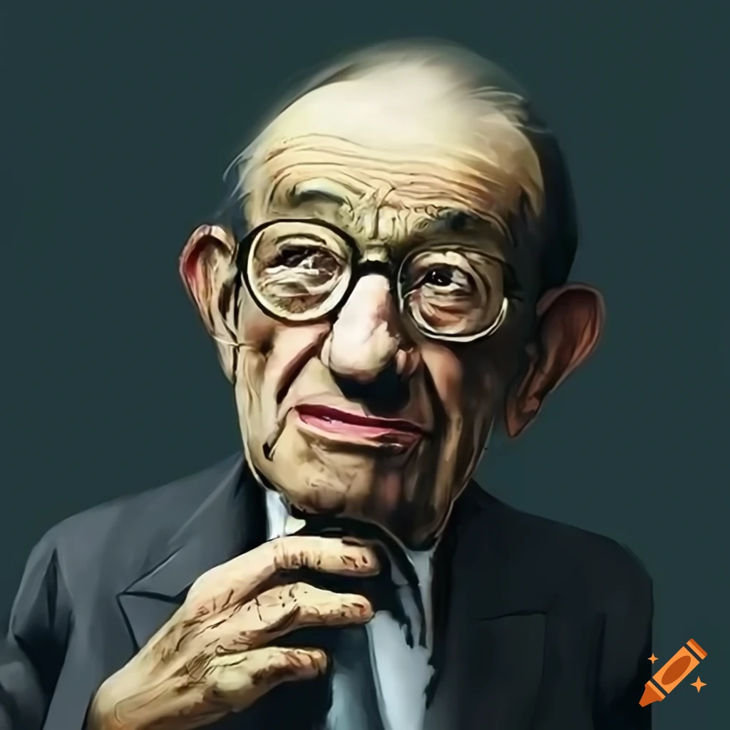 urban art of Alan Greenspan in Banksy style