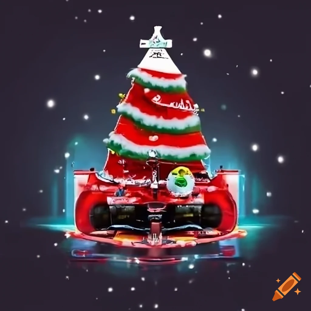 Christmas formula 1 racing event on Craiyon