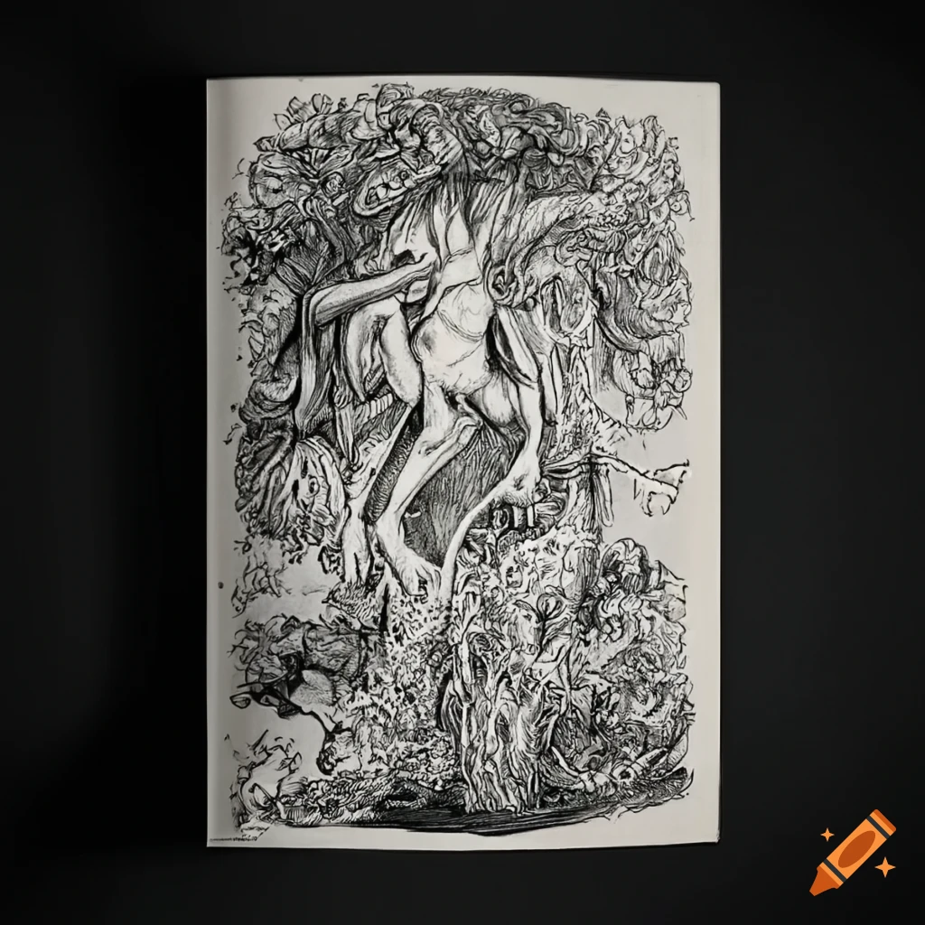 Detailed field guide illustrations of mystical creatures