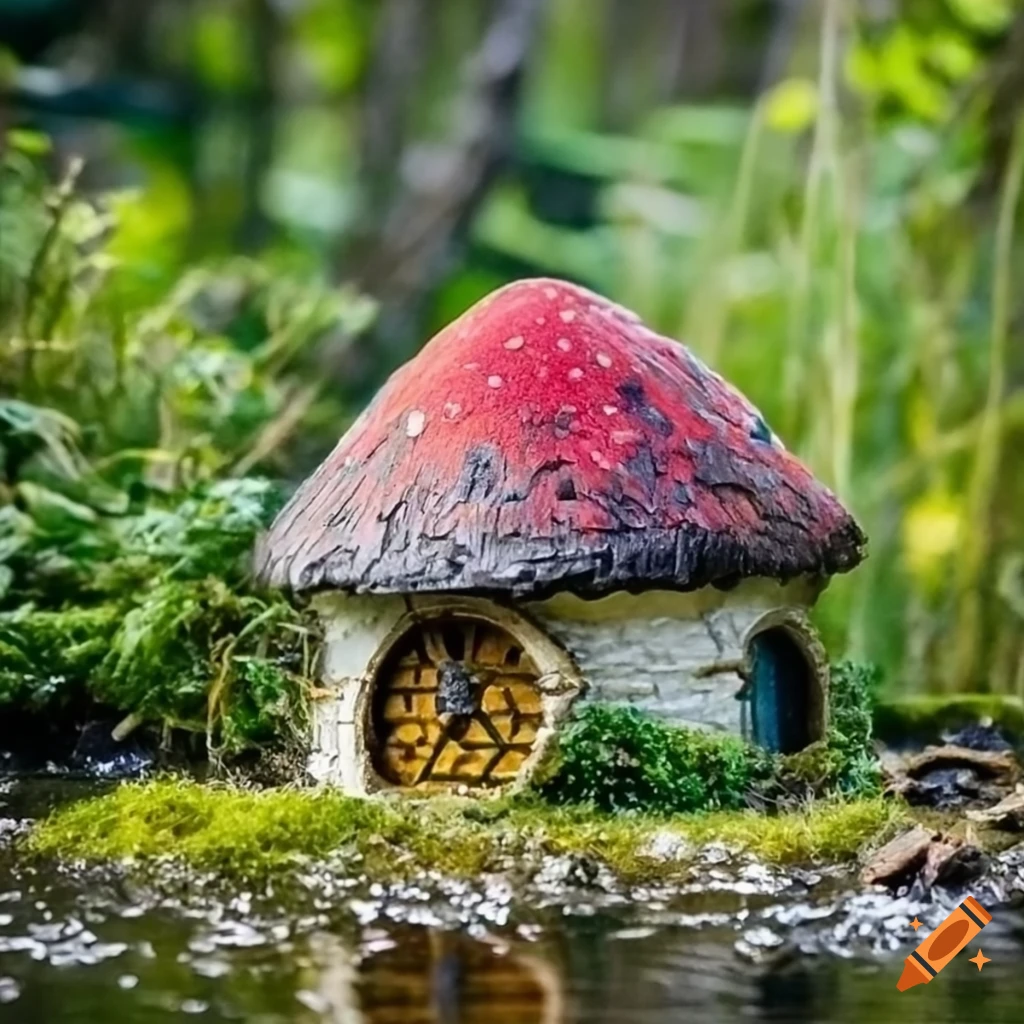 Miniature Hobbit Witch Fairy Mushroom House On Craiyon