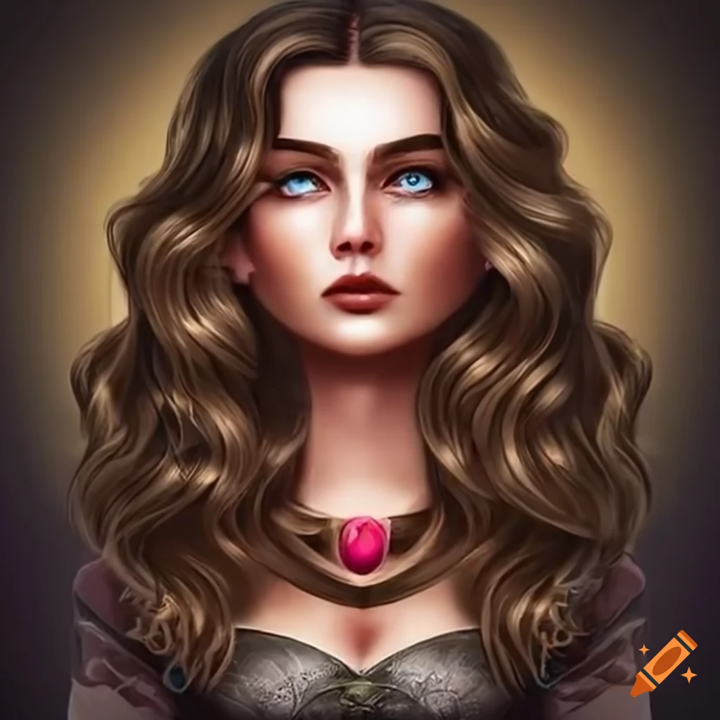 illustration of a woman protagonist in a fantasy novel