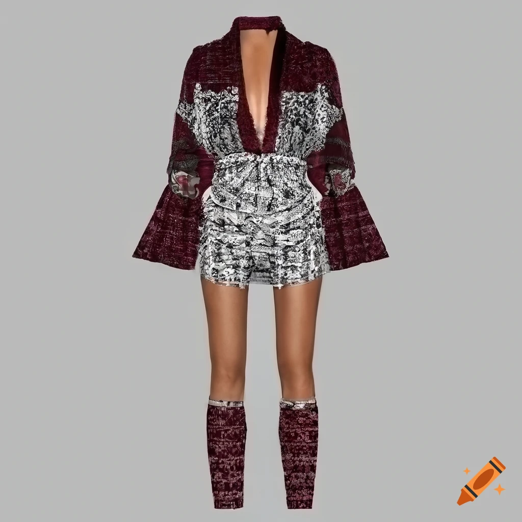 High-resolution 3d render of a houndstooth playsuit on Craiyon