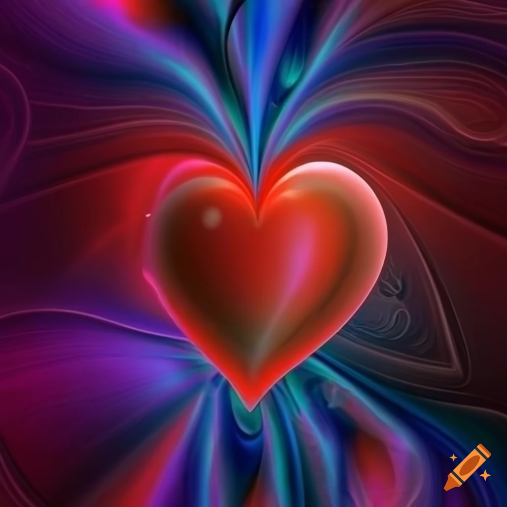 fractal heart on a colorful background