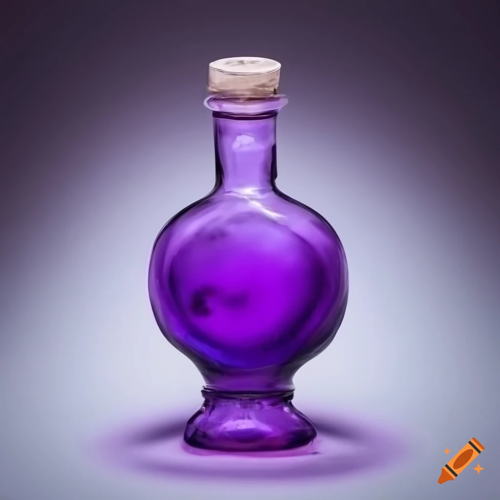 Unique blue harry potter potion in antique glass bottle on Craiyon