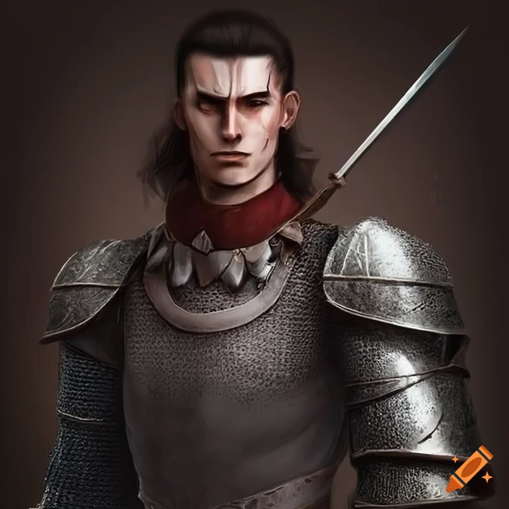  Image of a brave knight with a spear