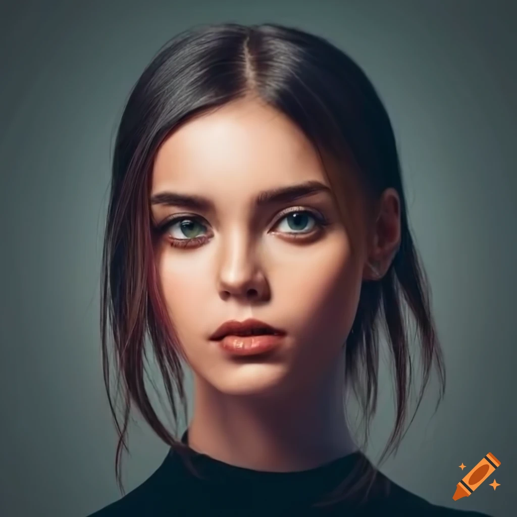 portrait of a beautiful woman with black sweater