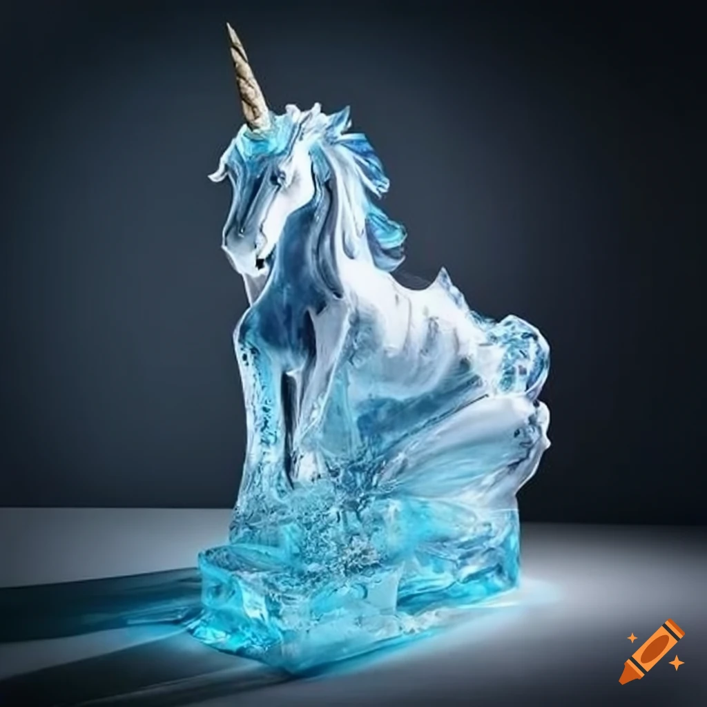 Unicorn ice sculpture on Craiyon