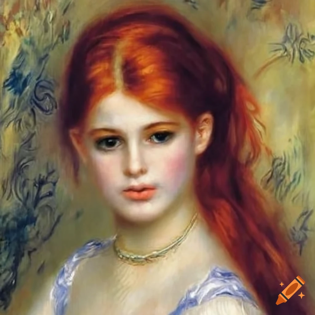 Oil painting of a redhead princess with a sword