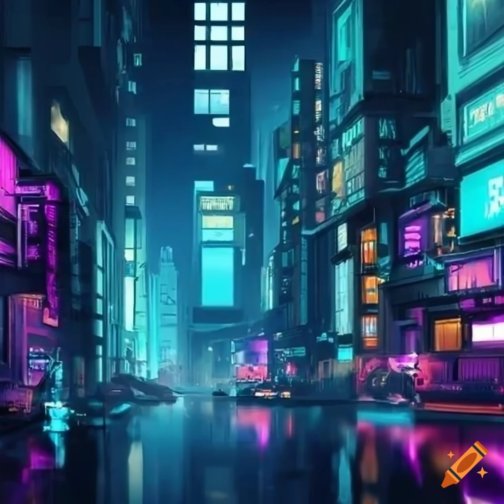 cyberpunk city illustration
