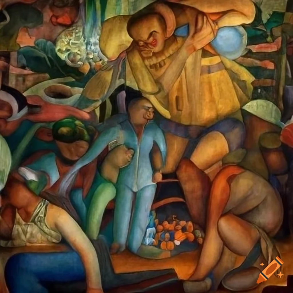 Diego rivera's futuristic mural inspired by the time machine