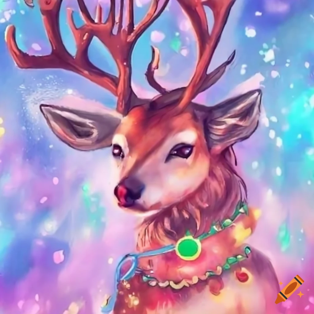 Anime Cartoon Color Santa Claus Reindeer Tree Christmas - Temu