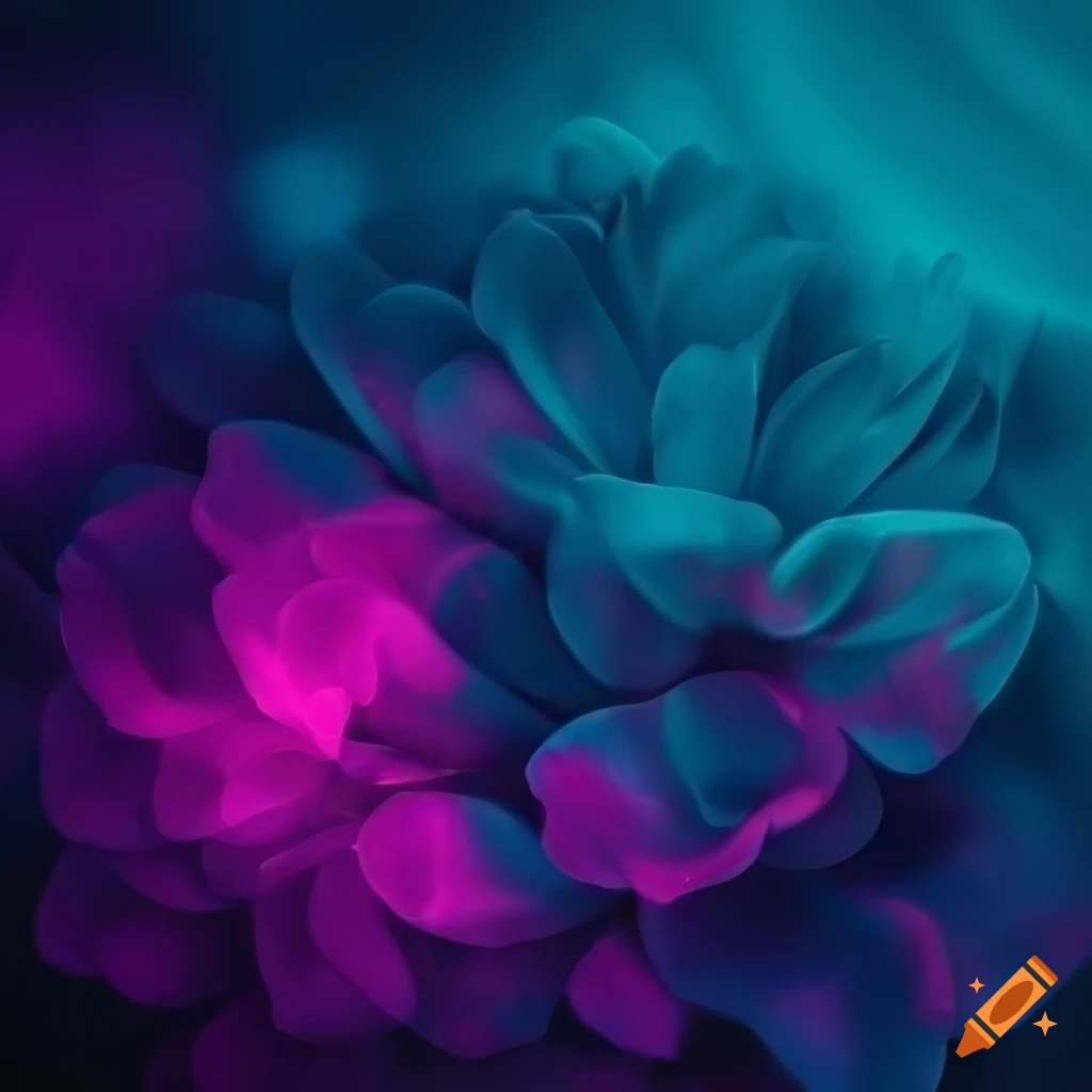 neon pink and electric blue textured flower background