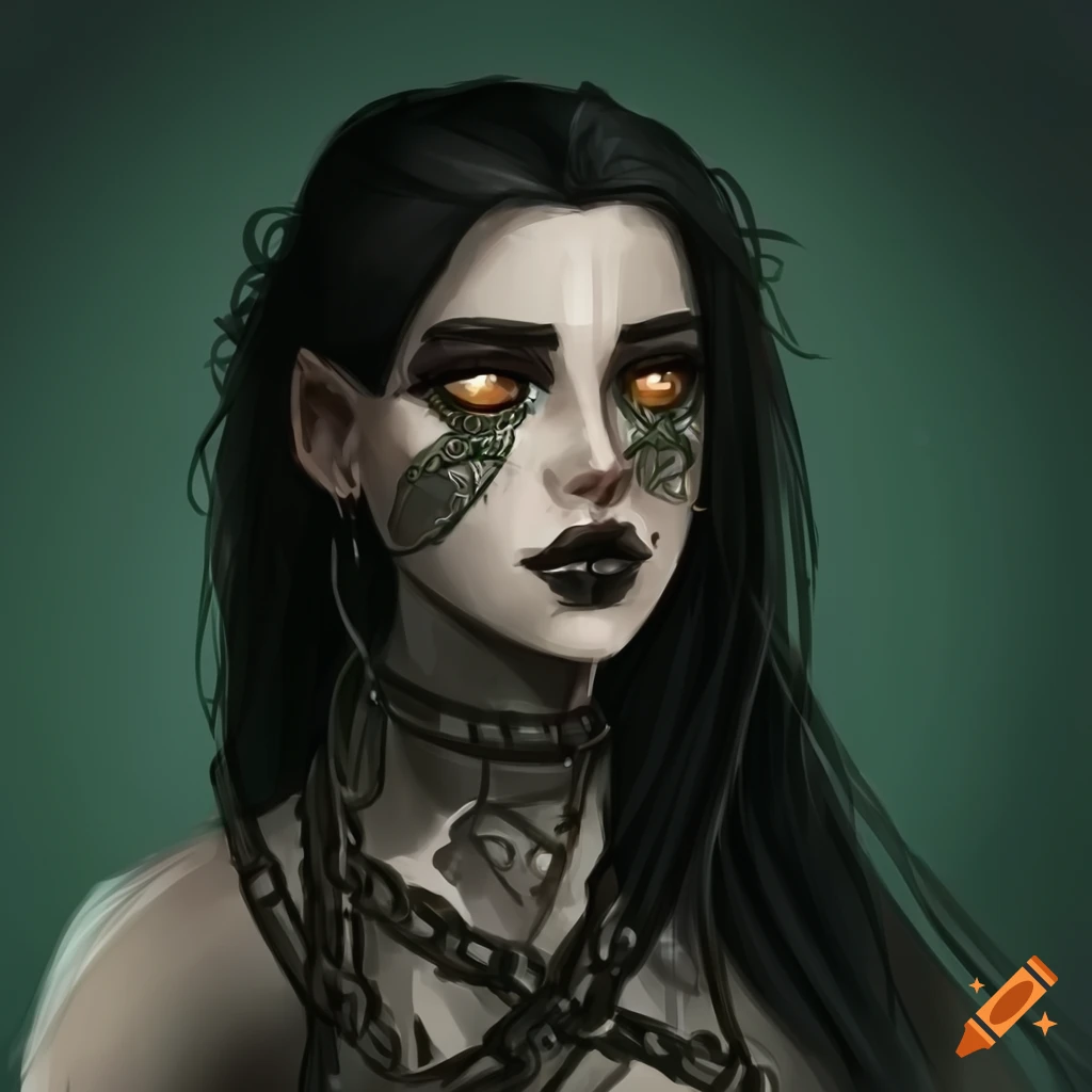 Fantasy Character With Black Hair And Green Eyes On Craiyon 6144