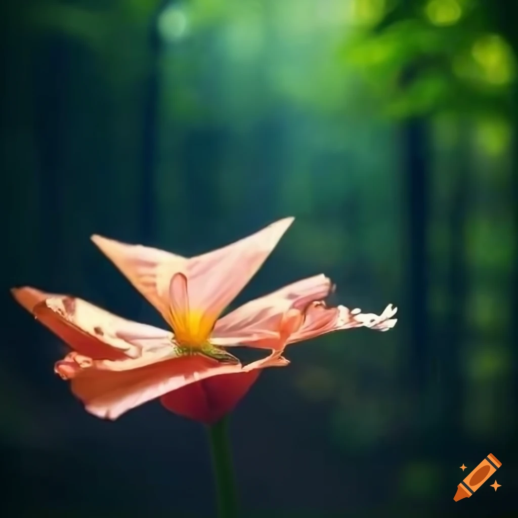 flower with space theme in a forest