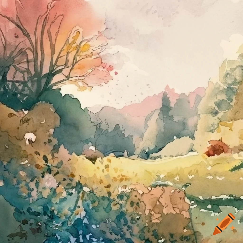 Watercolor painting aesthetic