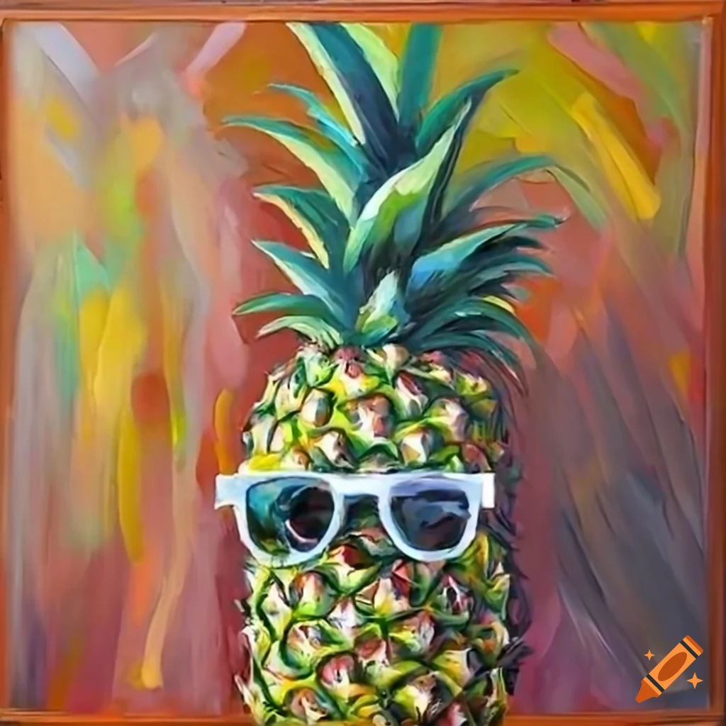 Pineapple wearing sunglasses on Craiyon