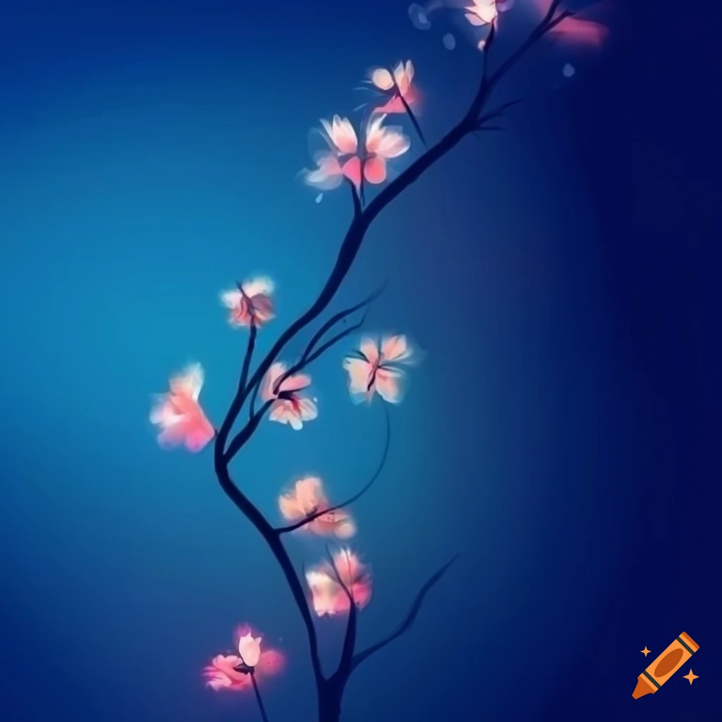 digital drawing of a branch with flowers