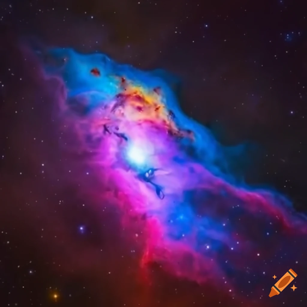 Colorful gases forming a mesmerizing nebula