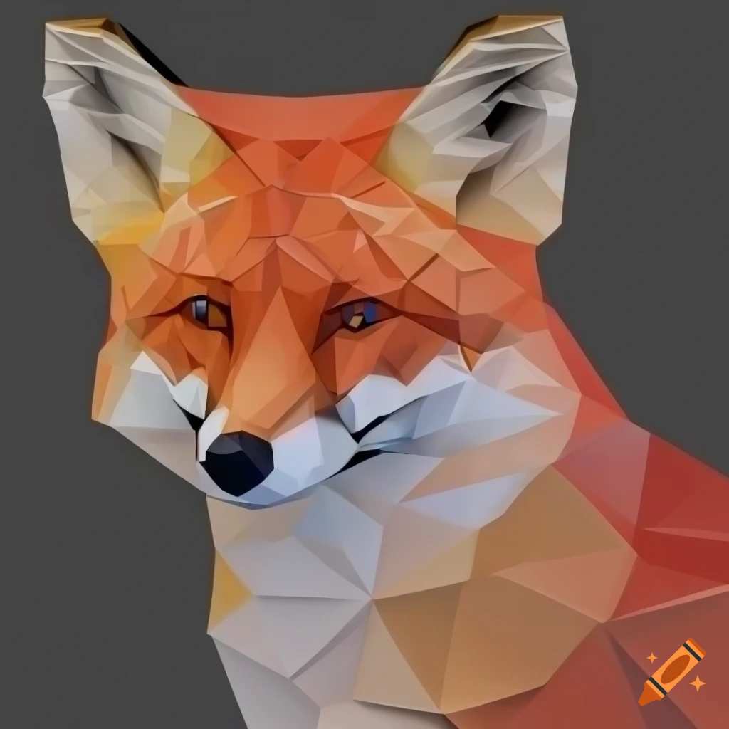 low poly geometric fox wallpaper for PC