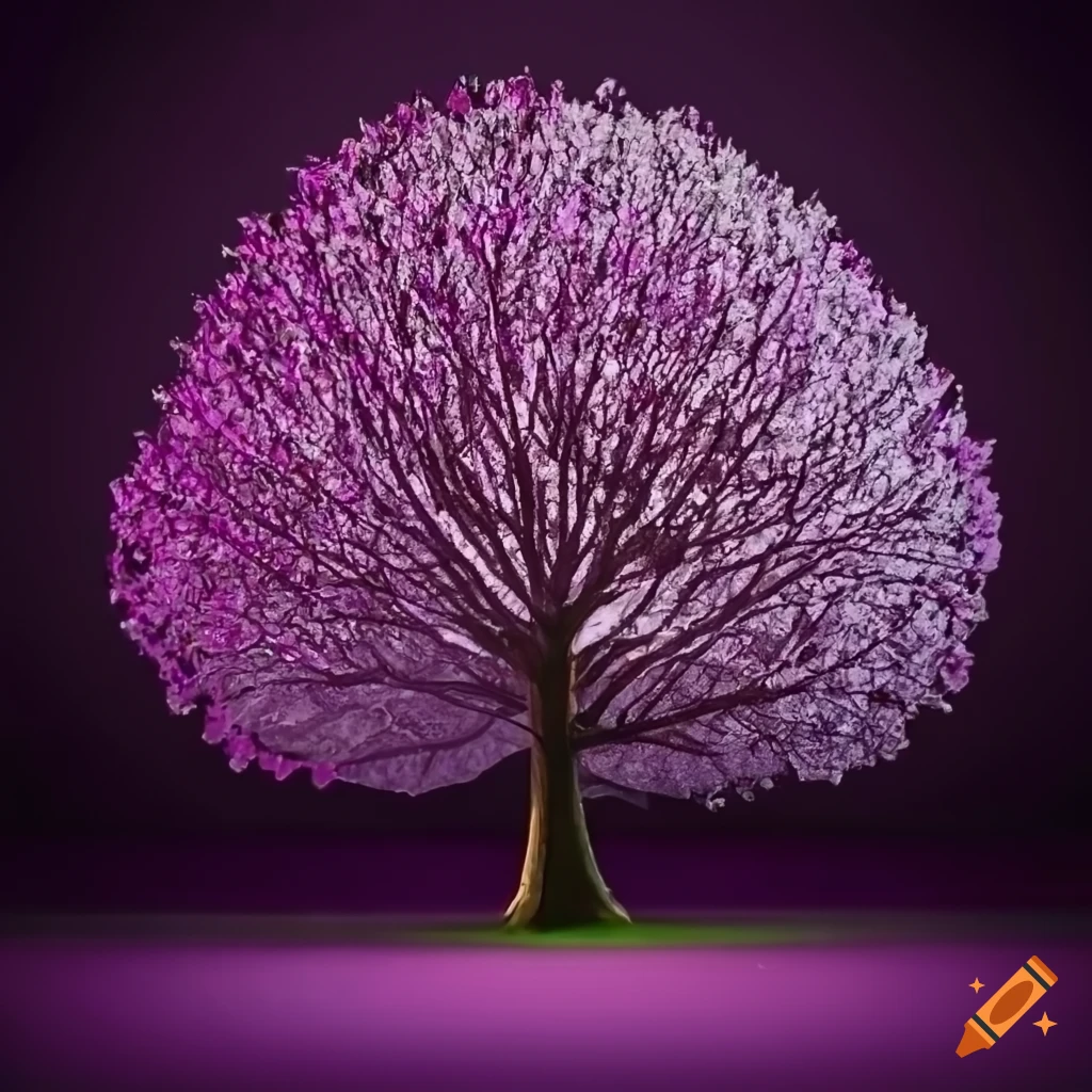 Tree with silver and purple leaves