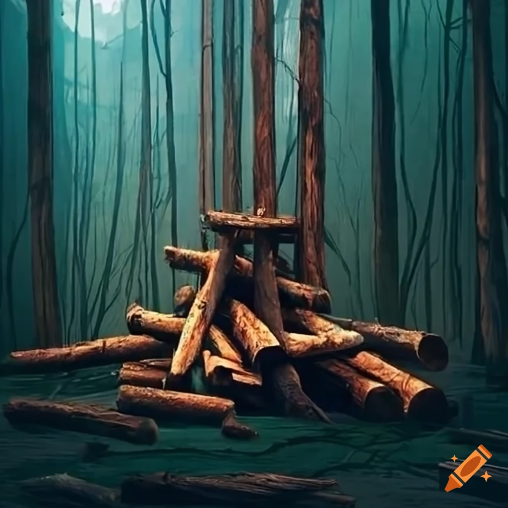 Image depicting logging activities on Craiyon