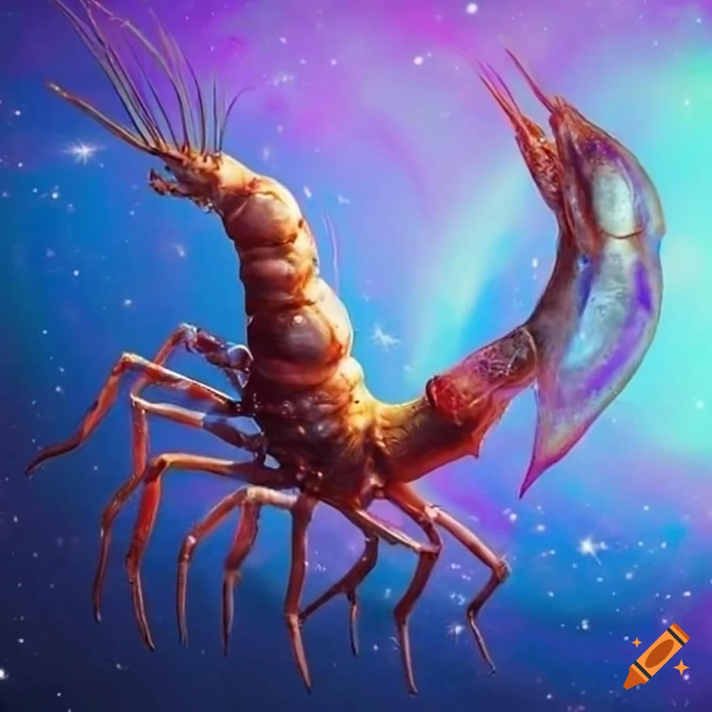 alien shrimp creature in outer space