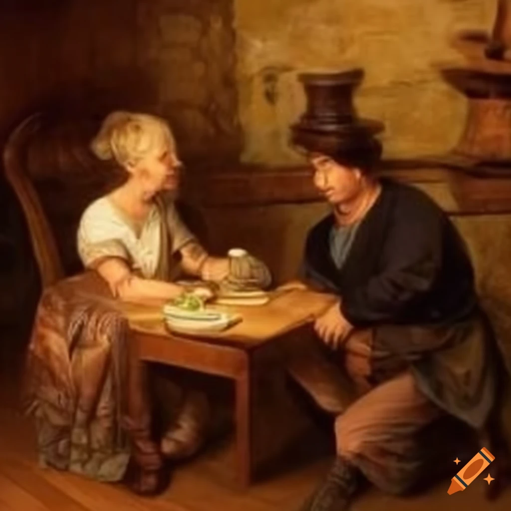 innkeeper in a rustic setting
