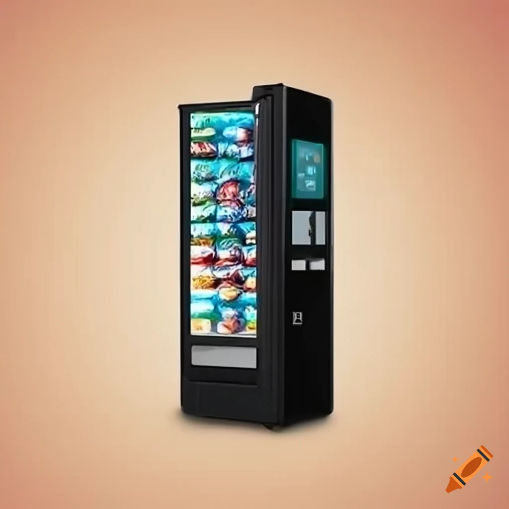 Interactive ar vending machine with camera and phone charging points on