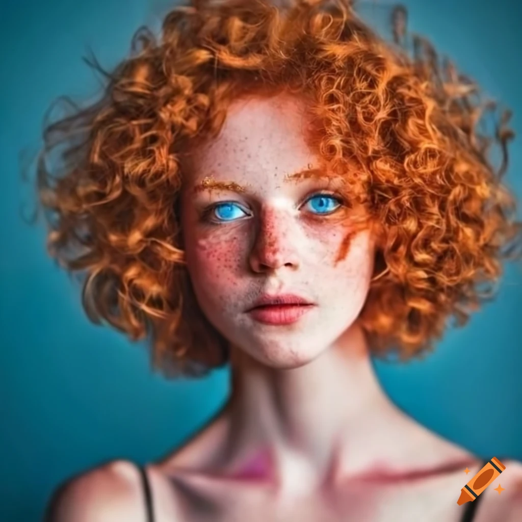 Stunning portrait of a redhead with freckles