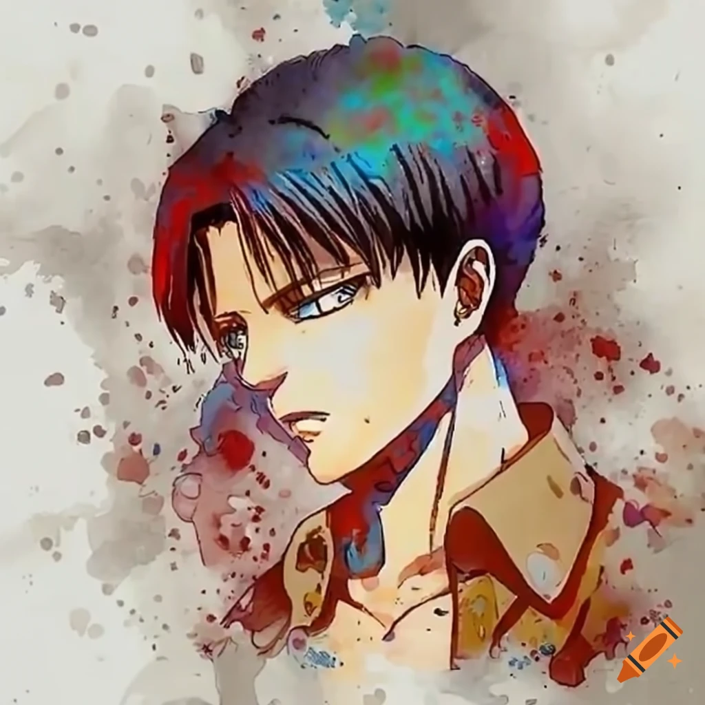 Tattoo of levi from attack on titan in a fierce battle on Craiyon