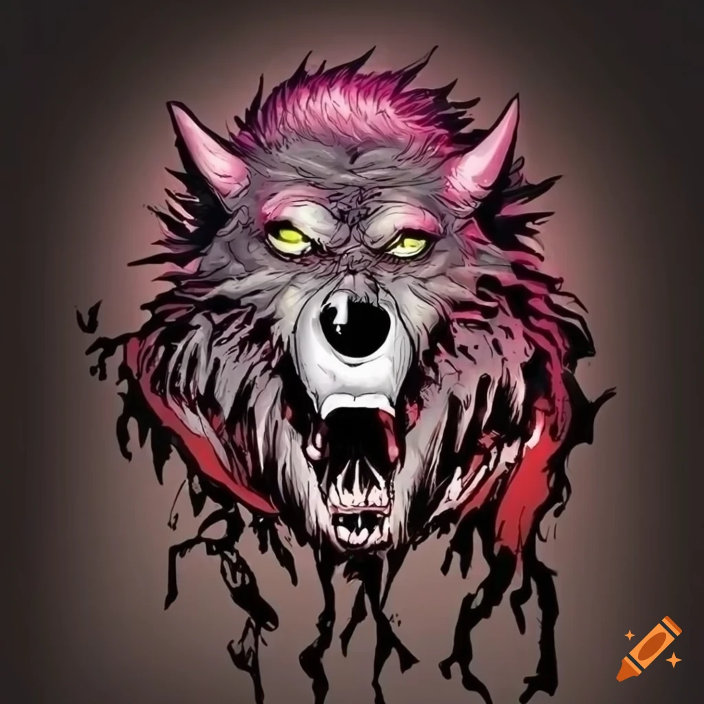 comic style logo of a werewolf