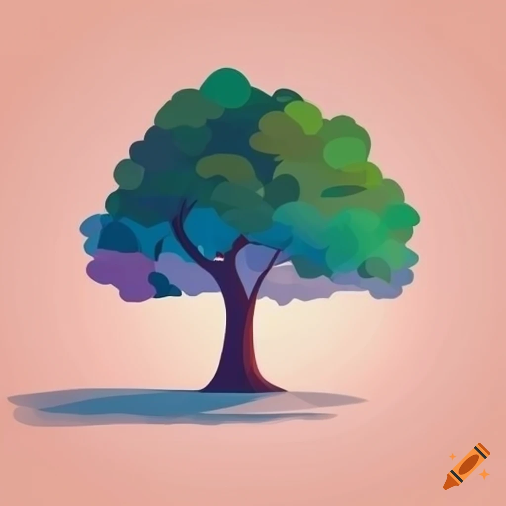 Vector illustration of a tree on Craiyon