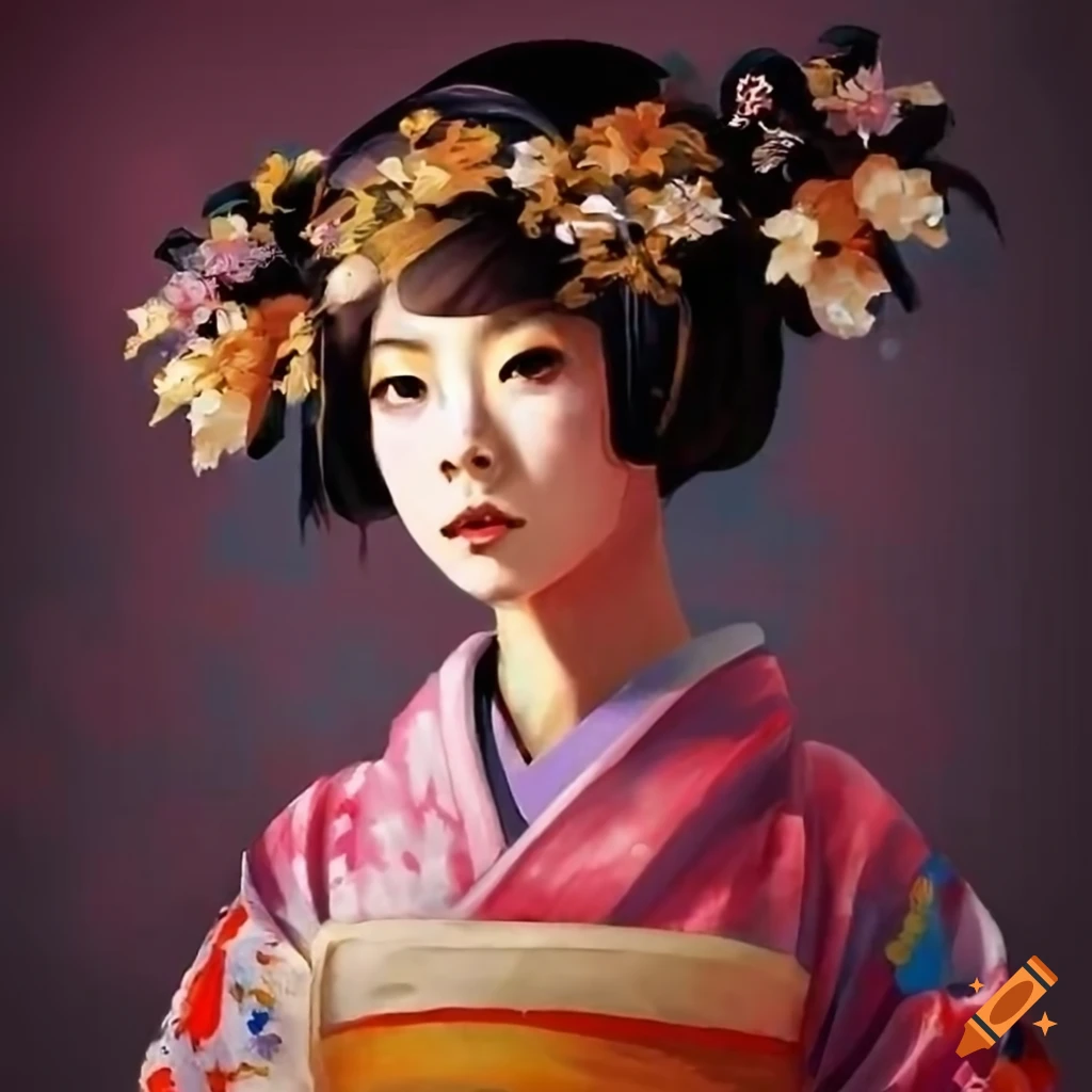 Japanese pattern on a kimono