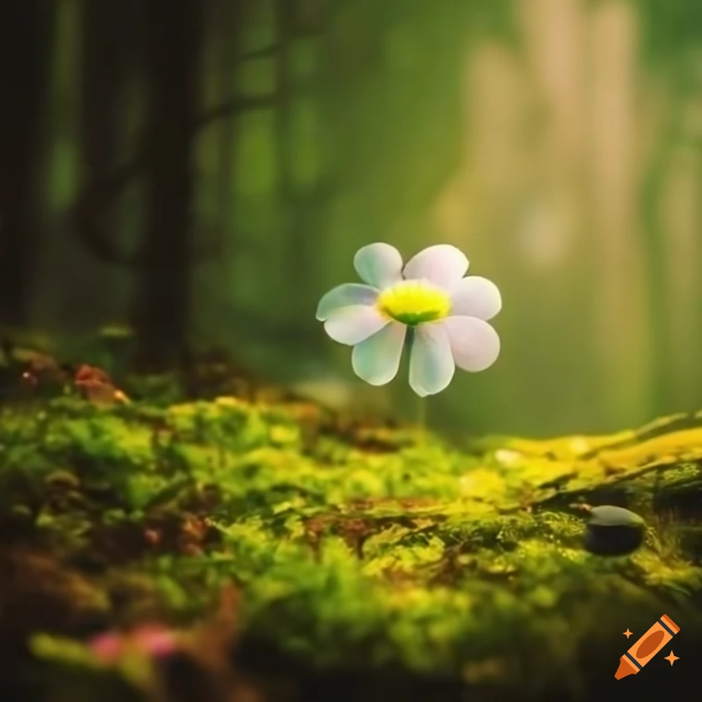 beautiful space-themed flower in a forest