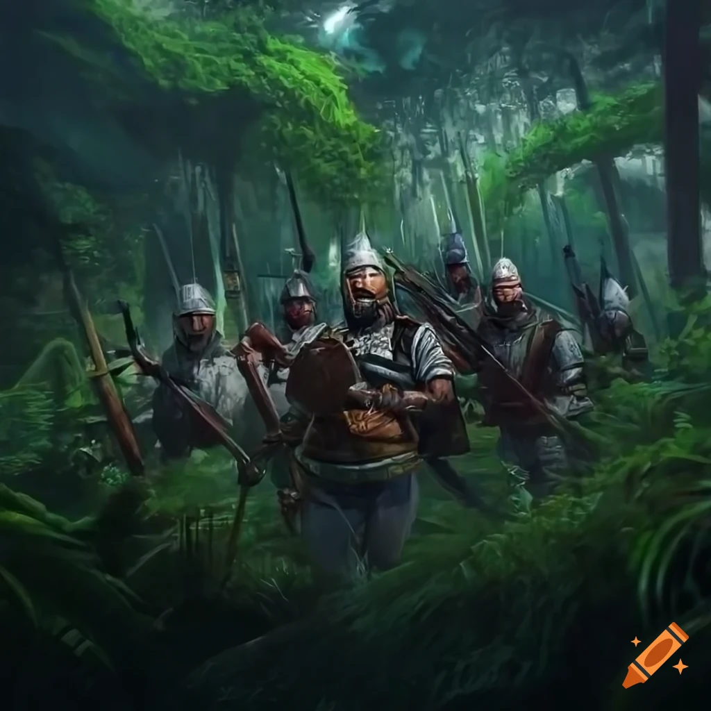 Image of elven soldiers on patrol on Craiyon