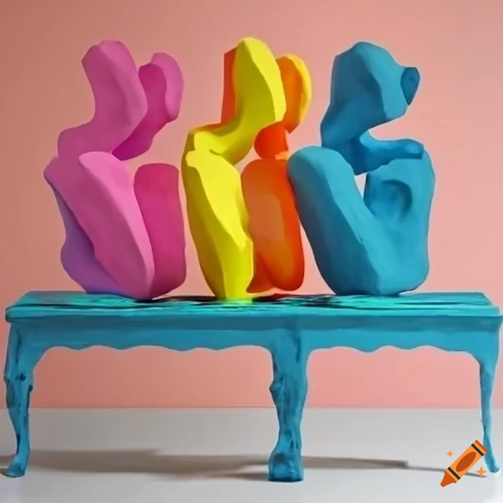 Colorful abstract sculpture inspired by andy warhol on Craiyon